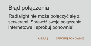 Problem z połączeniem Radialight APP Android